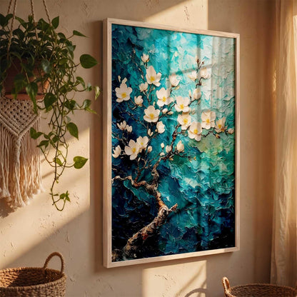flower Wall Art Home Decoration | Aesthetic Floral Paintings With Frame For Living Room Bed Room Hotel Wall Decor Digital Reprint (13x17 inch)