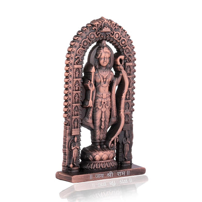Lord Ram Idol | Ram Darbar Murti for Car Dashboard & Home Temple | Shri Ram Statue for Pooja Room & Gift Purpose (Antique Finish) (Copper Color, Height - 2.7 Inch)