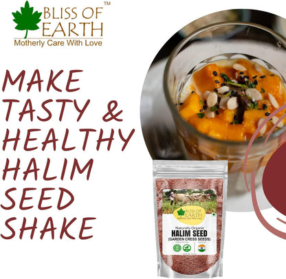 Bliss Of Earth Halim Seeds 600gm Organic for Eating - Natural Aliv Seeds for Hair, Skin Health & Immunity Booster Superfoods