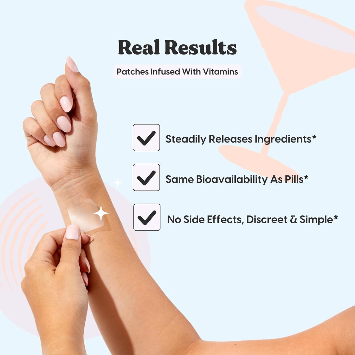 The Patch Brand Recovery Patches | Supports Morning After with Vitamin B1, DHM, Glutathione | Party & Travel Must Haves | Long Lasting Water Resistant Patches (Pack of 1)