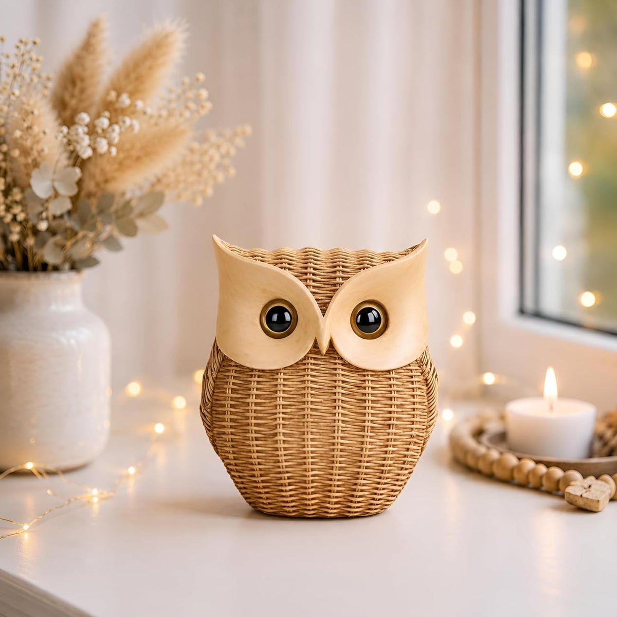 Modern Classy Lucky Owl Resin Art Figurine | Beautiful Home Decor (Brown, Pack of 1)