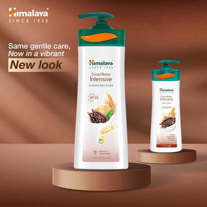 Himalaya Cocoa Butter Intensive body lotion on a brown background