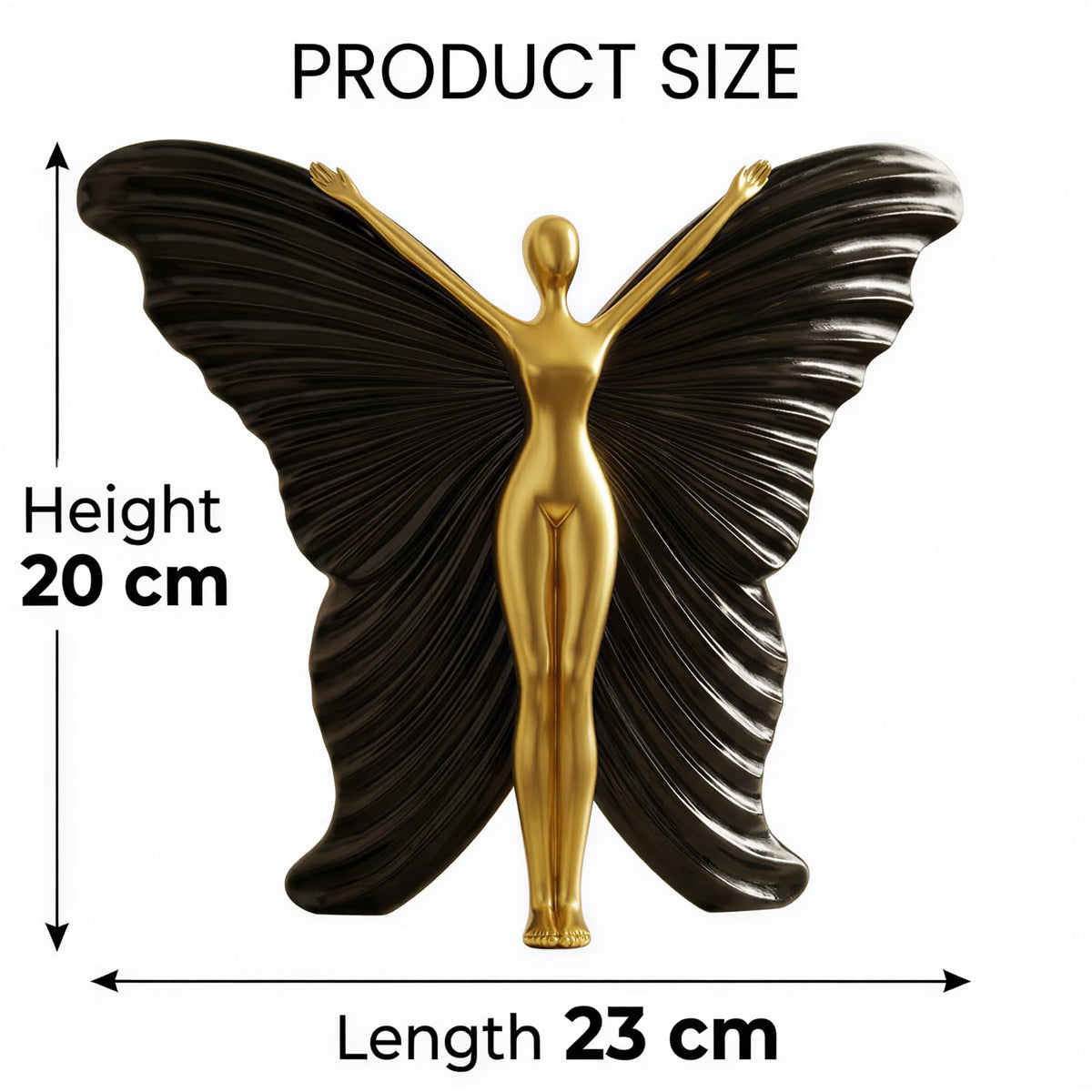 Abstract Butterfly Wings Lady Figurine for Home Decor | Elegant Statue Showpiece for Living Room | Home Decoration Items & Show Pieces for Home Decor Living Room-BTFY1
