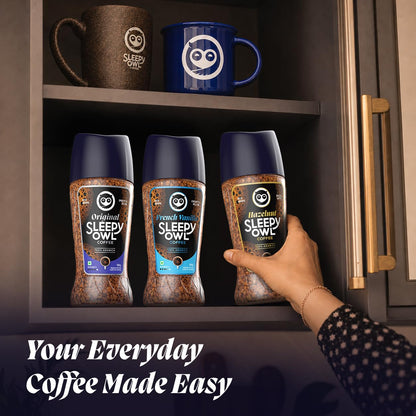Sleepy Owl Original 100% Arabica Instant Coffee | Freeze Dried Coffee Powder - 100g | Make Café Style Hot or Cold Coffee, black Coffee, Cappuccino, Latte at Home