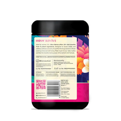 Miror Revive Anti-Aging & Women’s Daily Wellness Supplement with Resveratrol, Glutathione, Curcumin, Probiotics & CoQ10, Energy, Skin Glow, Gut Health & Immunity Support, Non-GMO, (30 Days Pack)