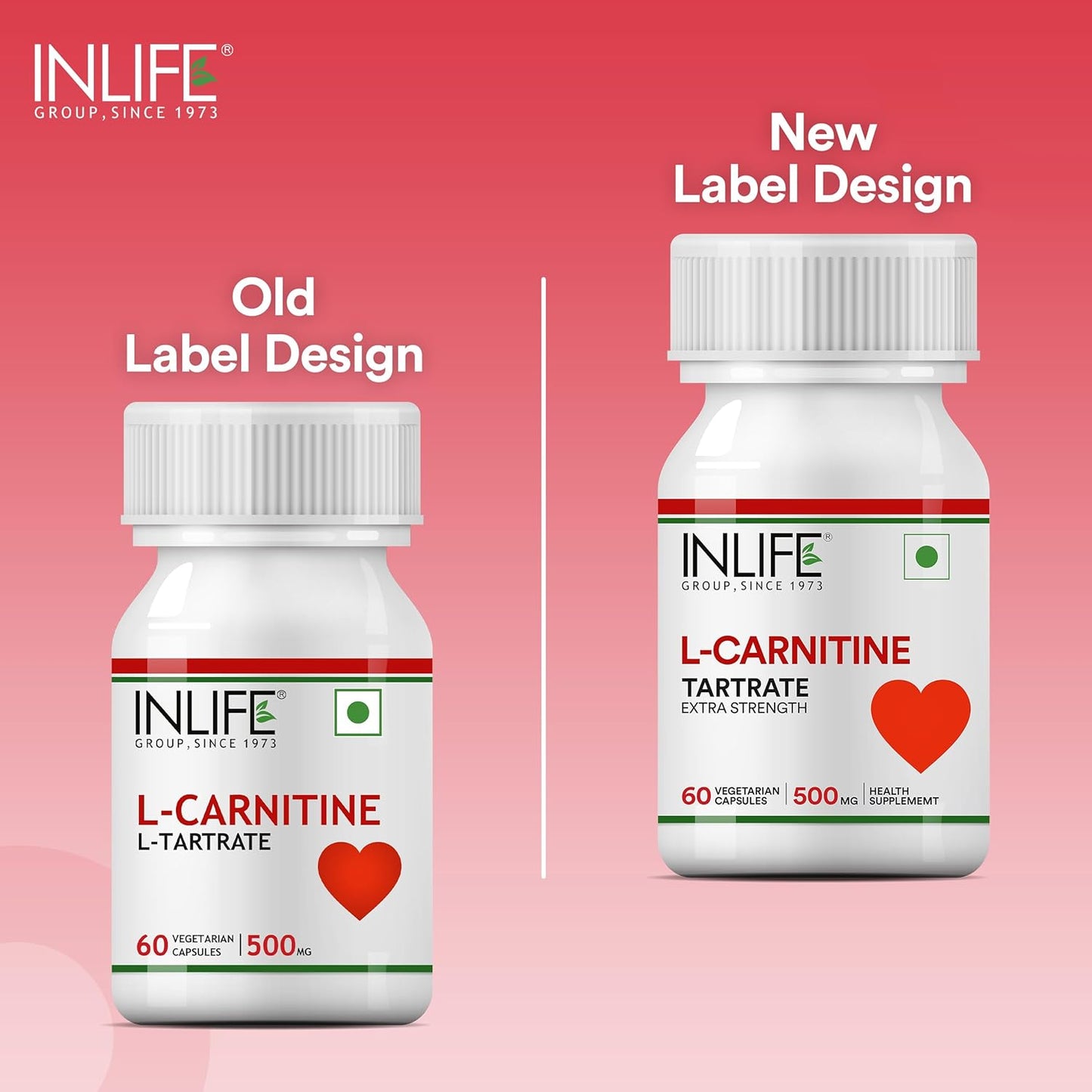 INLIFE L-Carnitine Tartrate Capsules 1000mg | Supports Muscle Health & Excercise Recovery | Supplement for Men Women - 60 Vegetarian Capsules (Pack of 1, 60)