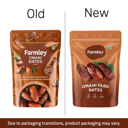 Farmley Omani Fard Dates/Khajur, 500 g | Healthy Snacks, Rich in Fibre, Naturally Sweet, Naturally Low-Fat Food
