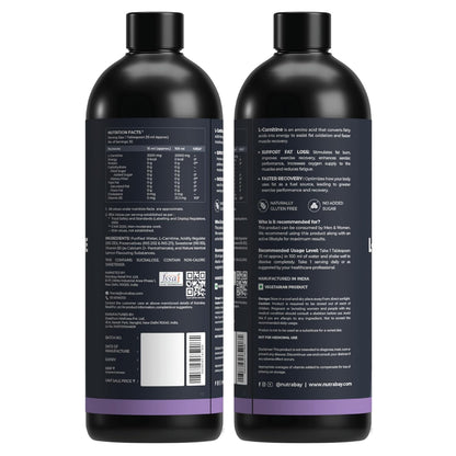 Two black bottles with labels on a white background
