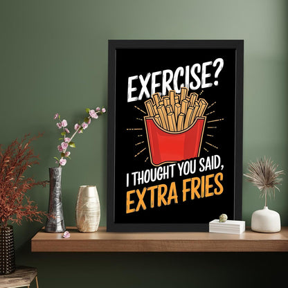 Framed Food Wall Art for Kitchen, Restaurant & Cafe, Black Synthetic Wood Frame, 300 GSM Illustration Print, 10x13 Inch, ART-12