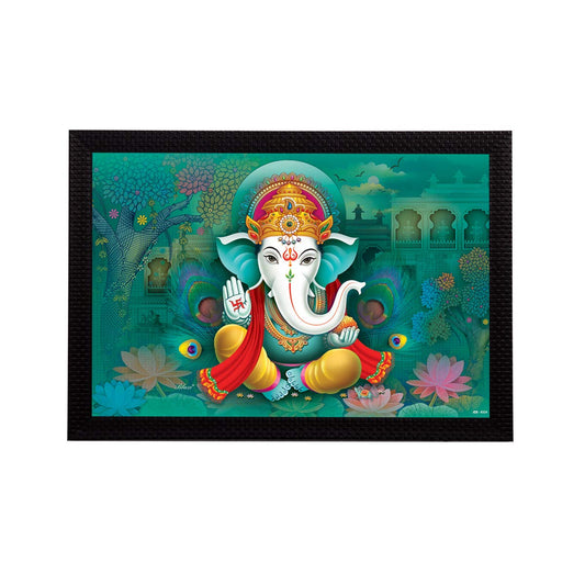 'Lord Ganesha' Satin Matt Texture UV Art Painting (Synthetic Wood, 27.94 cm x 35.56 cm, FPR2A6324)