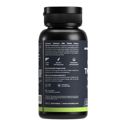 Black supplement bottle with text on a white background