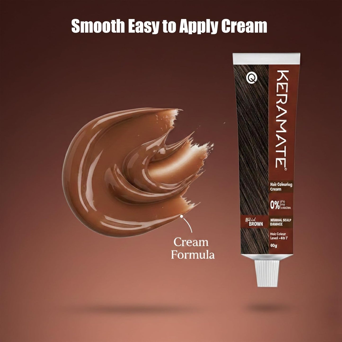 Keramate Hair Colouring Cream – Natural Brown, No Ammonia, No PPD, No PTD | Safe, Long-Lasting Hair Color