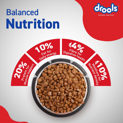 Drools Adult Dry Dog Food 1.2kg | Chicken & Egg Flavour | Omega 3 & 6 for Growth | Better Digestibility | Supports Joint Health