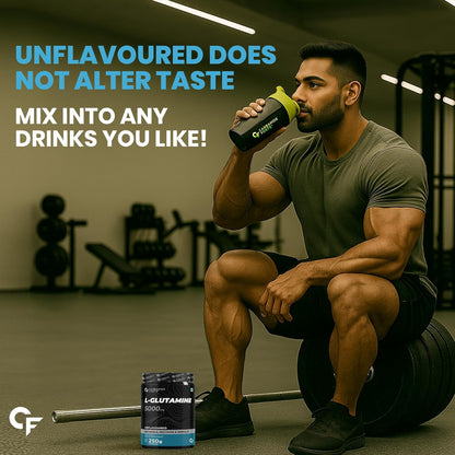 Carbamide Forte L Glutamine Supplement for Men | L Glutamine Powder 5000mg | L Glutamine Supplement | Muscle Recovery Preworkout Supplements For Men - Unflavoured - 250 grams