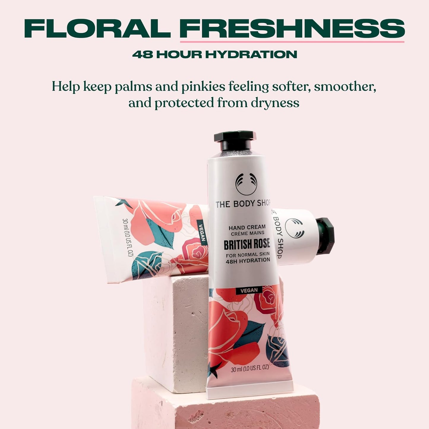The Body Shop British Rose Petal Soft Hand Cream, 30ml