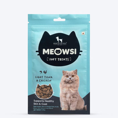 Meowsi by HUFT Soft Cat Treats – Light Tuna & Chicken – 50 gm | Tasty & Tender Treats for Kittens & Adult Cats | for Persian Cats & All Breeds | Low Fat