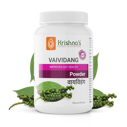 Krishna's Vaividang (Embelia Ribes) Powder - 100 g | Natural Supplement & Herbal Remedy | Stress Management