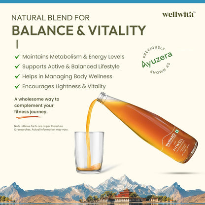 Wellwith Sea Buckthorn Fitwin(Fitwell) Juice 300ml | Makes 50 Glasses | Natural Vitamin C, Omega 3 6 7 9, Antioxidants | Immunity, Skin Glow & Gut Health Support | Herbal Juice Supplement