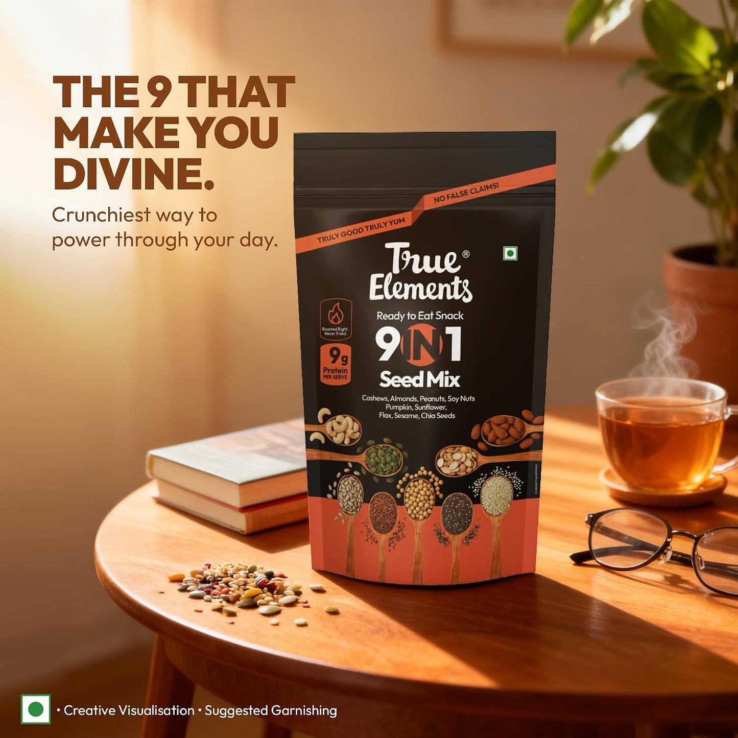 True Elements Seeds Mix - 9 in 1 Mixed Seeds 500g | Seed Mix for Eating | Healthy Snacks | Diet Food | Diet Snacks