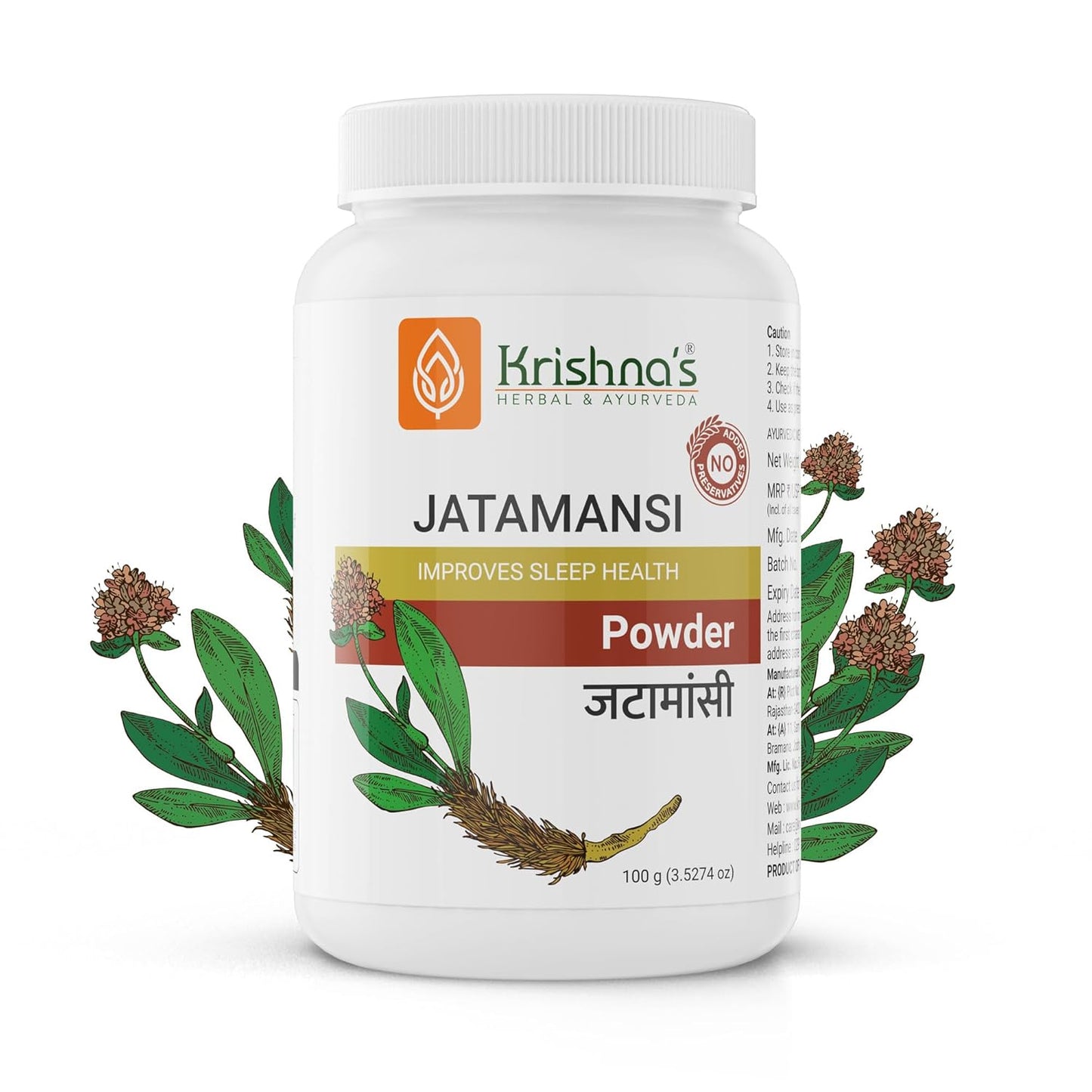 KRISHNA'S HERBAL & AYURVEDA Jatamansi(Nardostachys Jatamansi)Powder-100 G|Promotes Hair Growth|Supporting Hormonal Health&Natural Stress Relief