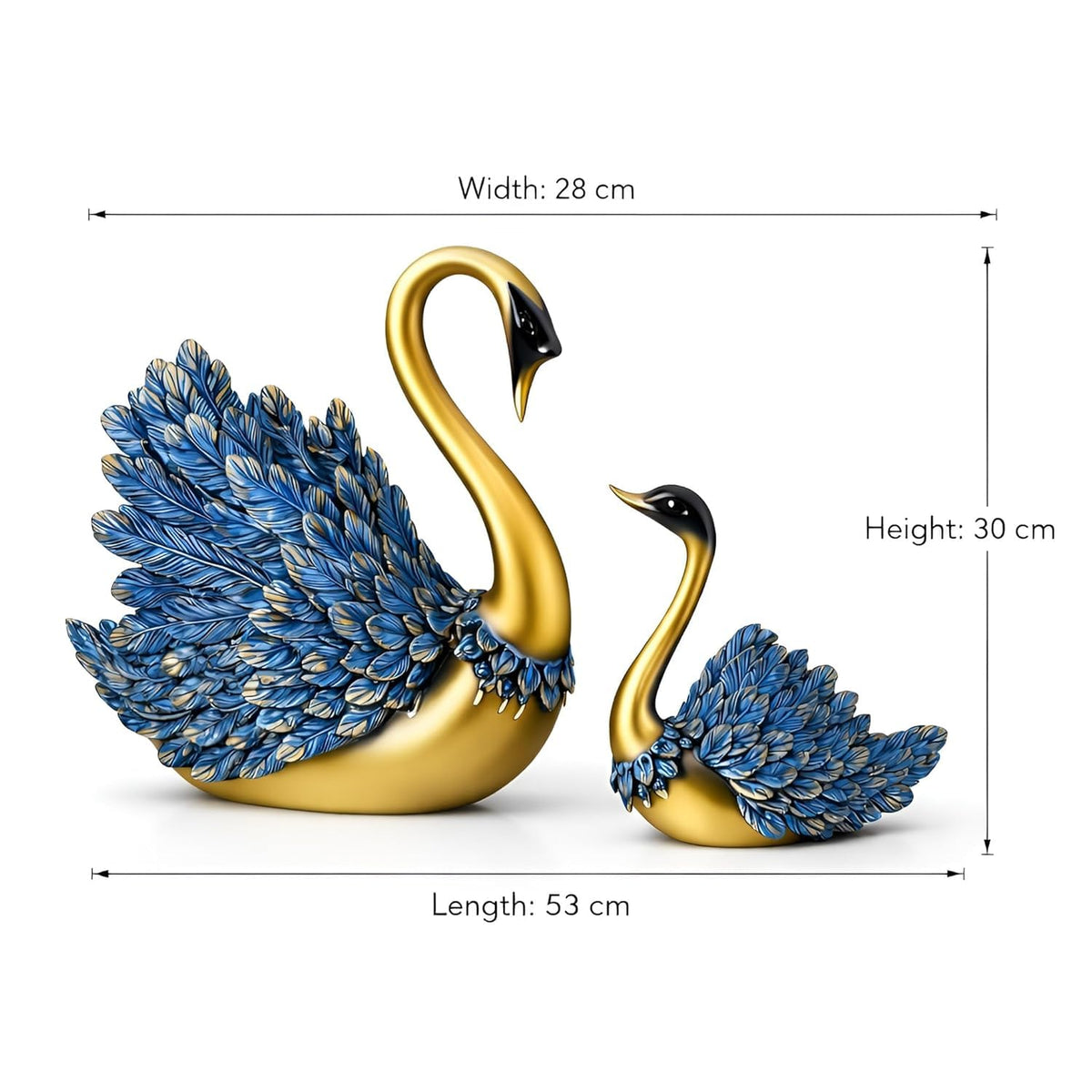 Tabletop Romantic Swan Couple | Desicts Lifelong Love | Ceramic Centerpiece Home Decor | Valentines,Wedding, Anniversary, Birthday Gift - (Pack of 1, Marble White)