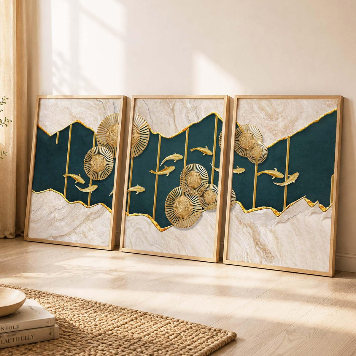 Modern Wall Art framed Painting for Wall Decoration - Wall Paintings for Living Room, Bedroom - Big Size Wall Painting Set of 3 (Art 6, 10x13 inch)