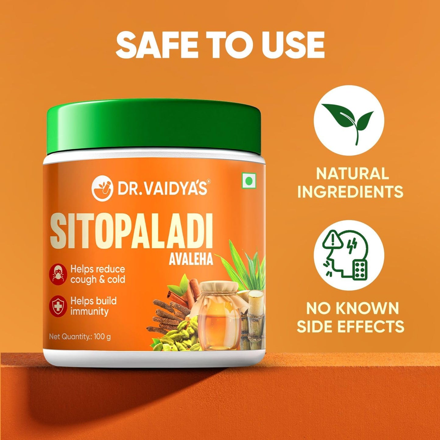 Dr. Vaidya’s Sitopaladi – 100% Ayurvedic Remedy for Cough, Cold & Immunity Support during Winter, 100g | Sitopaladi for Respiratory Health & Phlegm Relief