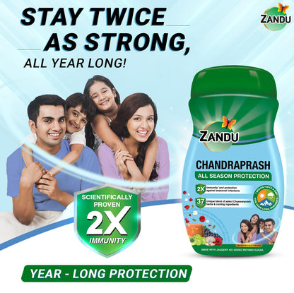 Zandu Chandraprash-450g|All Season Protection - Scientifically Proven to Boost 2X Immunity*|Blend of Chyawanprash Herbs & Heat Balancing Herbs- 37 Ayurvedic Ingredients|With Jaggery, No Refined Sugar
