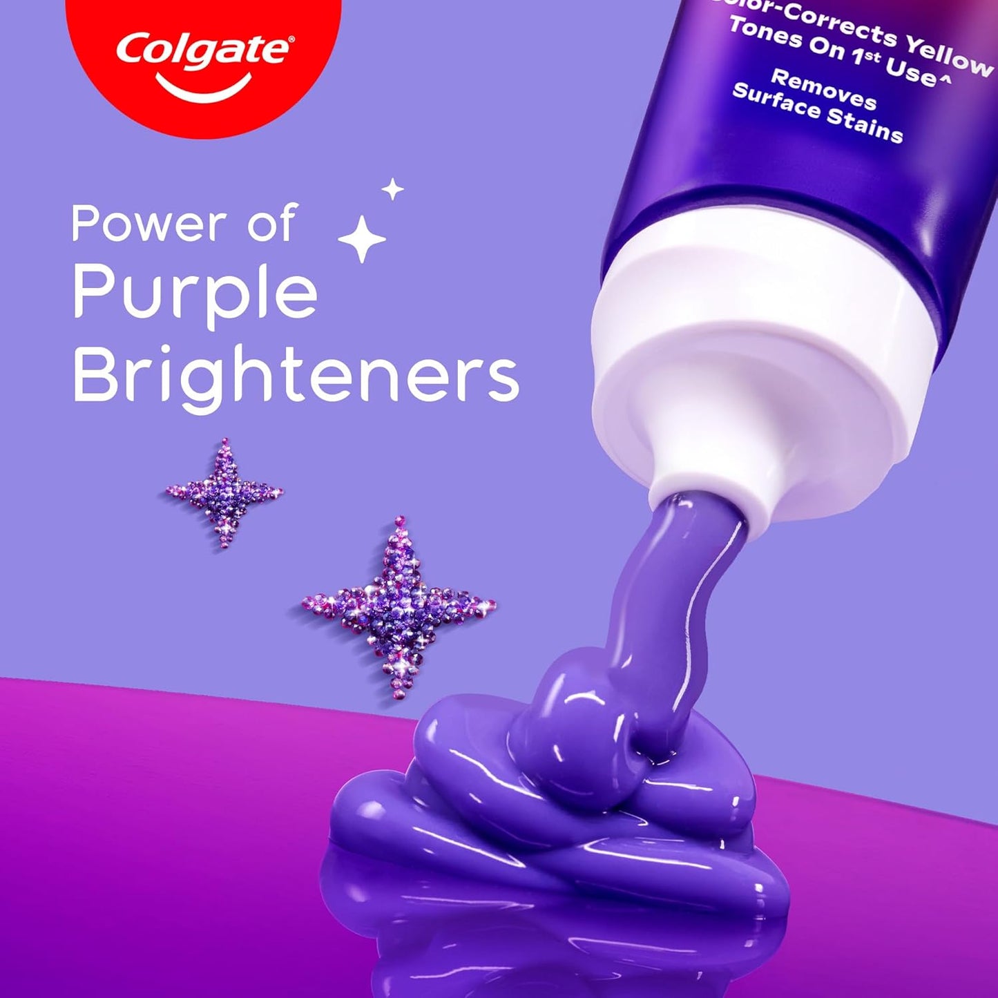Colgate Visible White Purple Toothpaste and Toothbrush for Teeth Whitening, Helps Remove Surface Stains, Whitens Yellow Teeth, Enamel-Safe for Daily Use, 120g