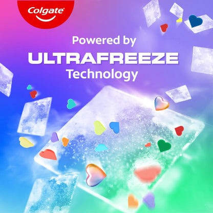 Colgate MaxFresh Rainbow Fresh Gel Toothpaste, with Heart Shaped Cooling Crystals, Triple Mint Flavour, and Ultrafreeze Technology for Intense Freshness, 100g
