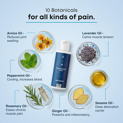 Savikalpa Shunyata Relief Oil (50ml) – Daily Massage Oil for Back, Neck & Joint Discomfort | Infused with Arnica, Peppermint, Lavender, & 6 Natural Extracts | Natural Support for Stiffness & Soreness