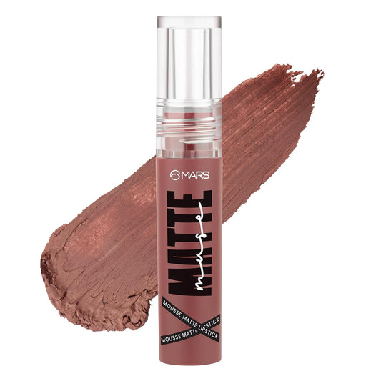 MARS Matte Muse Mousse Lipstick (3ml) (05-EMPRESS) with Doe-Foot Applicator | Highly Pigmented | Smooth Texture | Hydrating Formula | Blurry Lips Effect