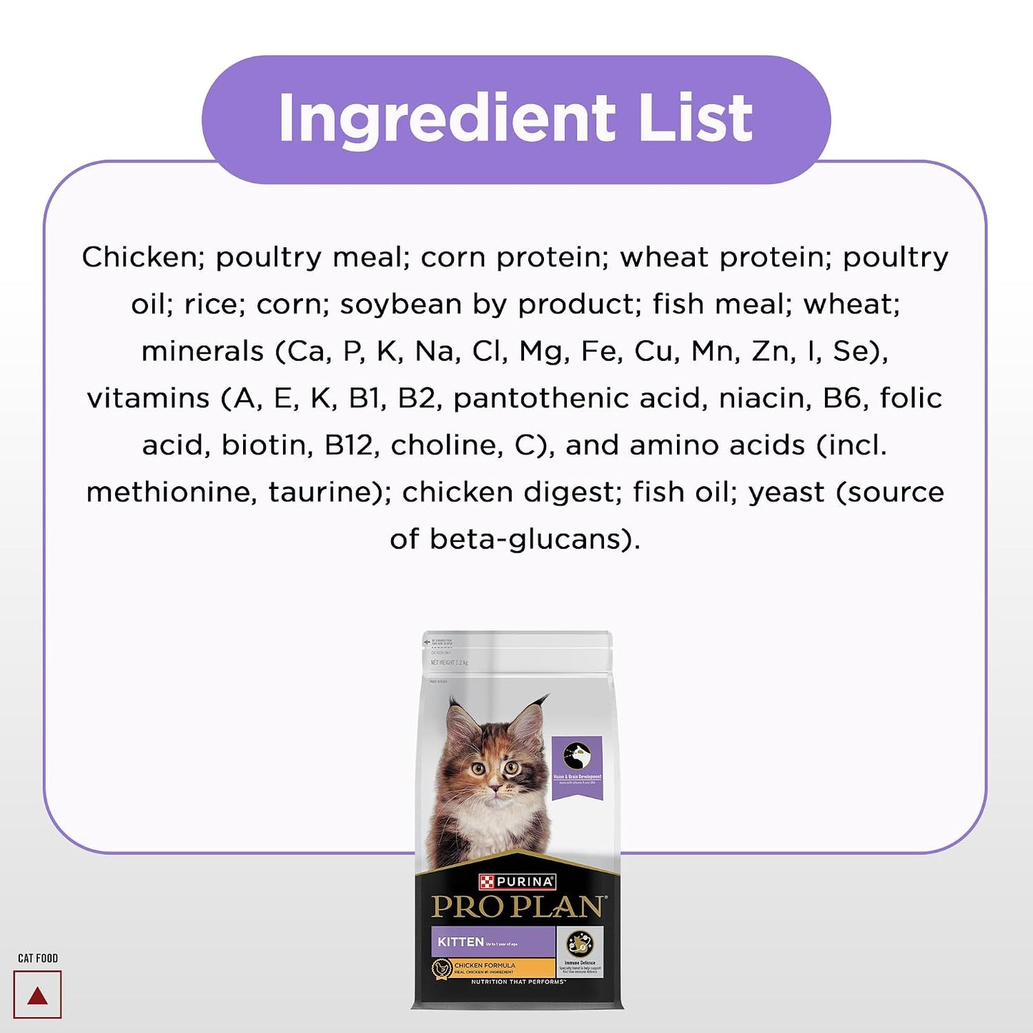 Purina Pro Plan Kitten Dry Food with Chicken, 1.2kg Pack | With Chicken, Complete Kitten Nutrition, High Quality Protein, Essential Vitamins & Minerals