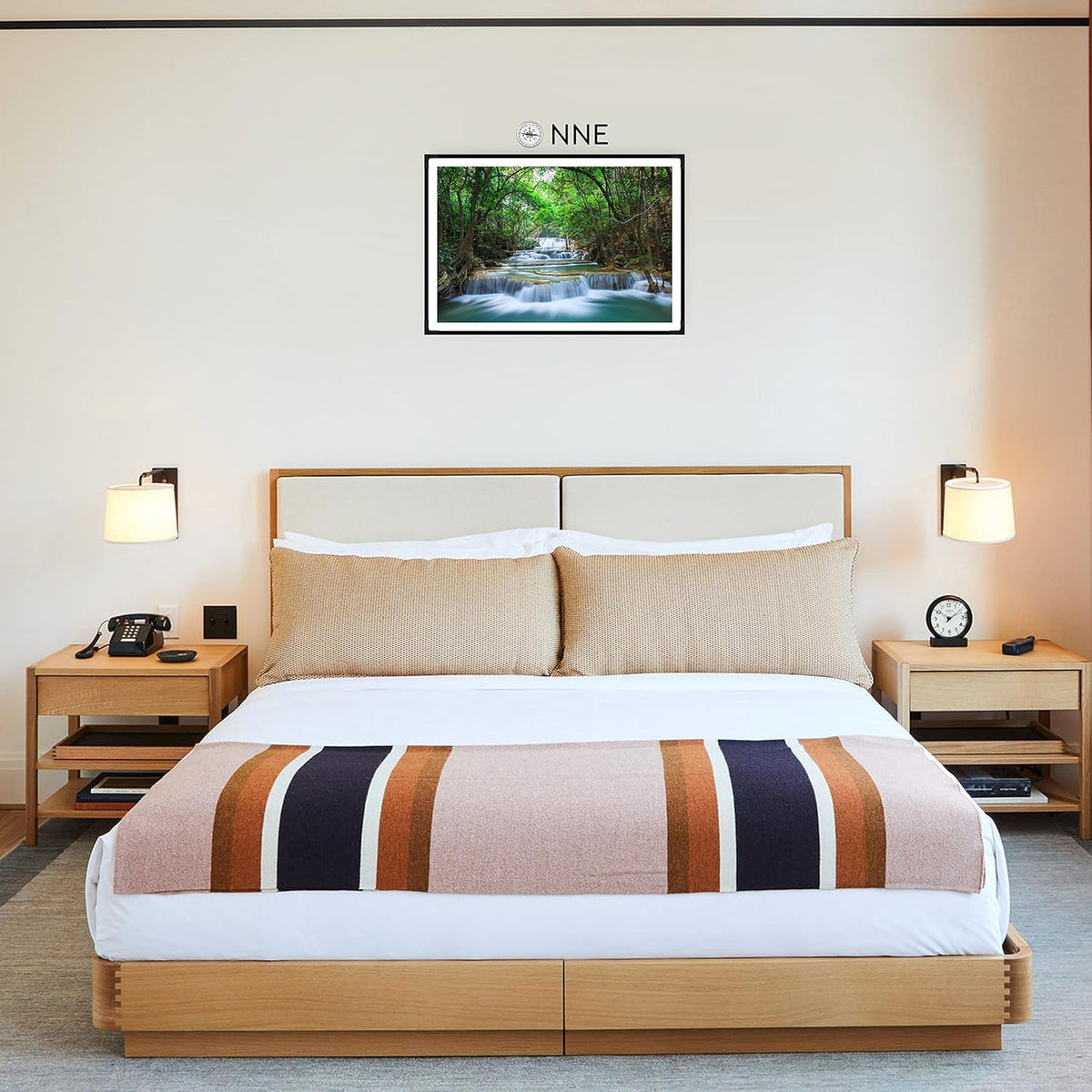 Waterfall Scenery Painting with Frame | Natural Paintings for Living Room | Size 33 x 23 cm | Wall Scenery for Bedroom, Office, Home Decor |