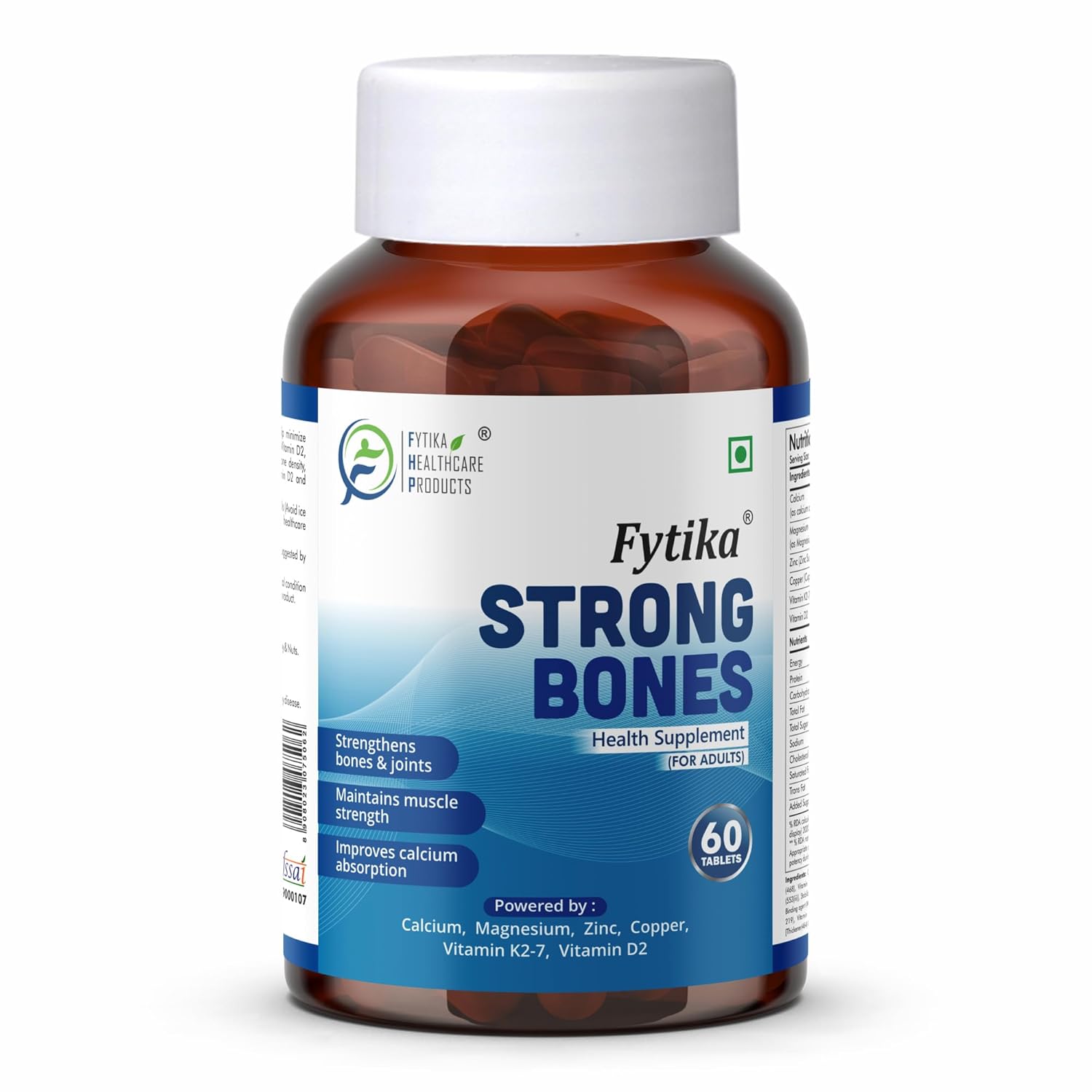 Fytika Strong Bones health supplement bottle on a white background