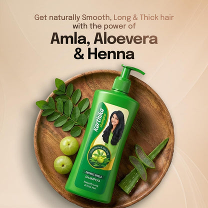 Karthika Dryness Shield Shampoo with Amla, Henna & Aloe Vera for Naturally Long & Thick Hair, 650ml