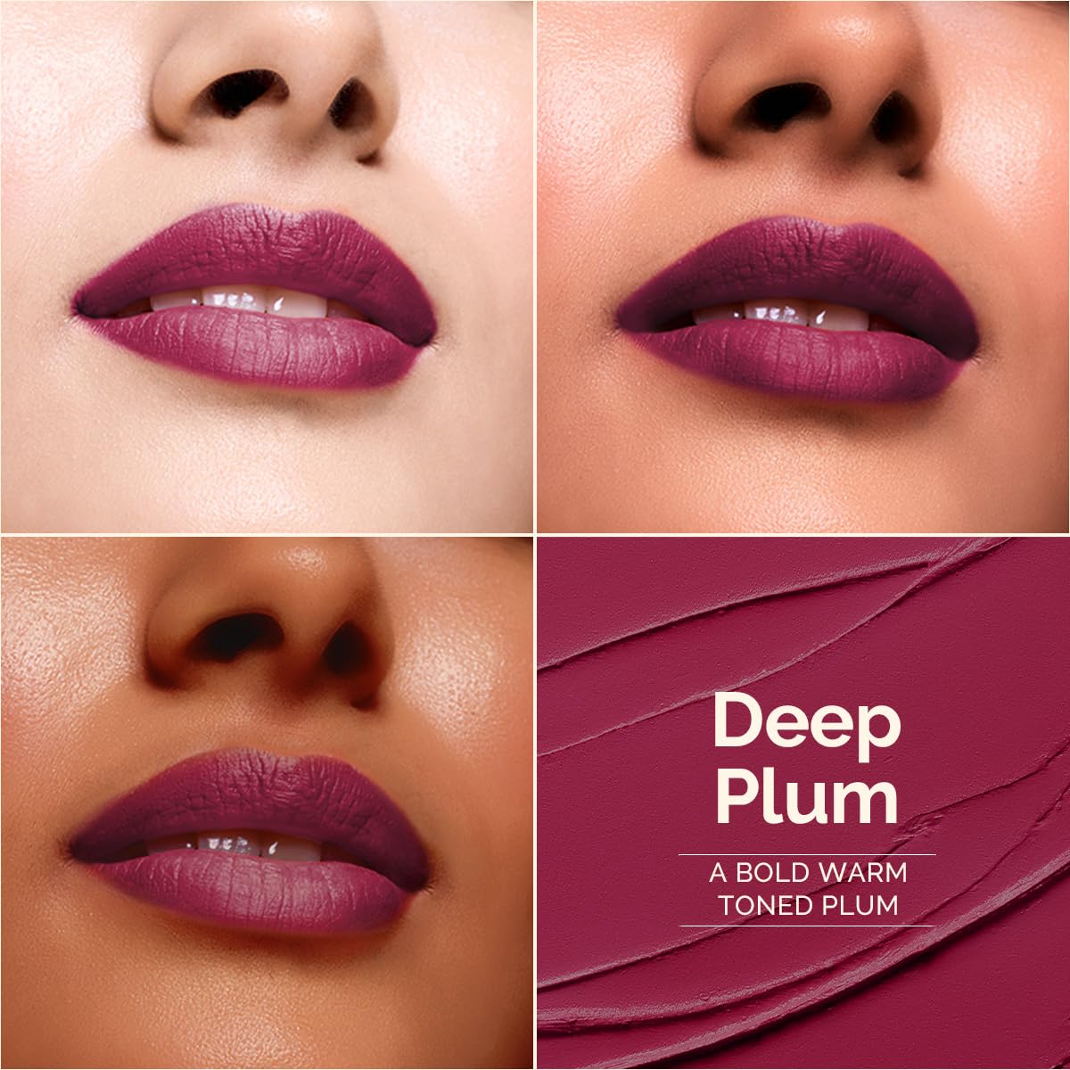 Mamaearth Luxe Matte Long Stay Lipstick with Passion Fruit Oil & Vitamin E -2g | Deep Plum 16 Hour Long Stay | High Impact Color | Made Safe Certified