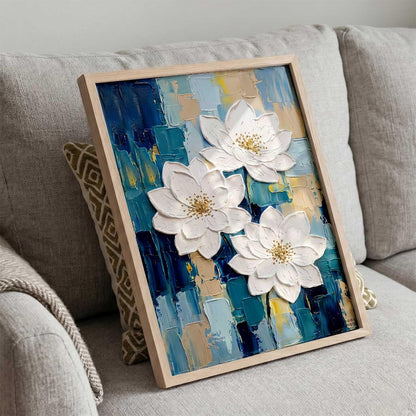 Aesthetic flower Art Home Decoration Painting | Floral Paintings With Frame For Living Room Bed Room Hotel Wall Decor Digital Reprint (13x17 inch)