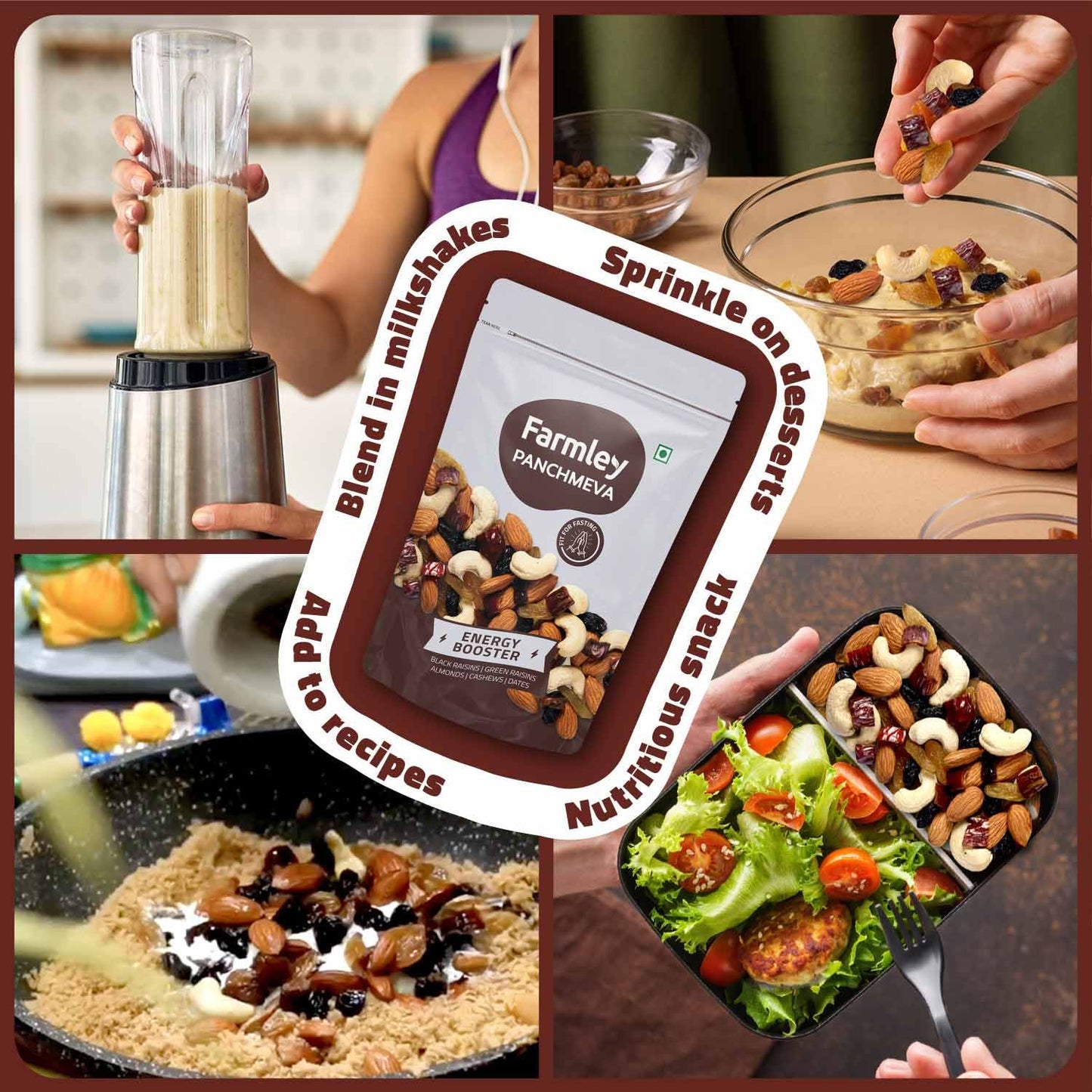 Farmley Panchmeva Dry Fruits Mix, 160g, I Fit for Fasting | Healthy Snacks Mixed Nuts Cotain Almonds, Cashews, Dates, Black Raisin, Green Raisin