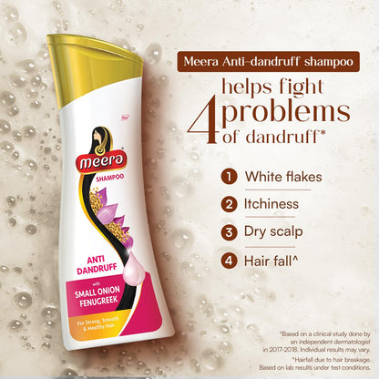 Meera Anti-Dandruff Shampoo, With Small Onion and Fenugreek, 180 ml