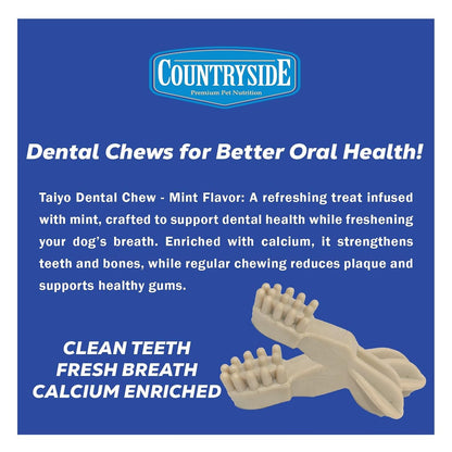 COUNTRYSIDE Dog Dental Chews Treats 250g – Milk Flavor | Brush-Shaped Chews for Dogs, Oral & Gum Care for Dogs | Fights Plaque & Tartar | Freshens Breath | Calcium Enriched & Gluten Free