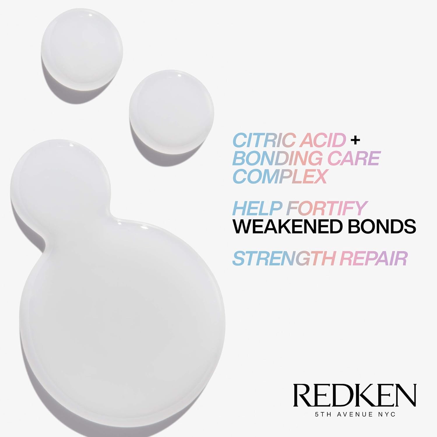 Redken product with text on a white background