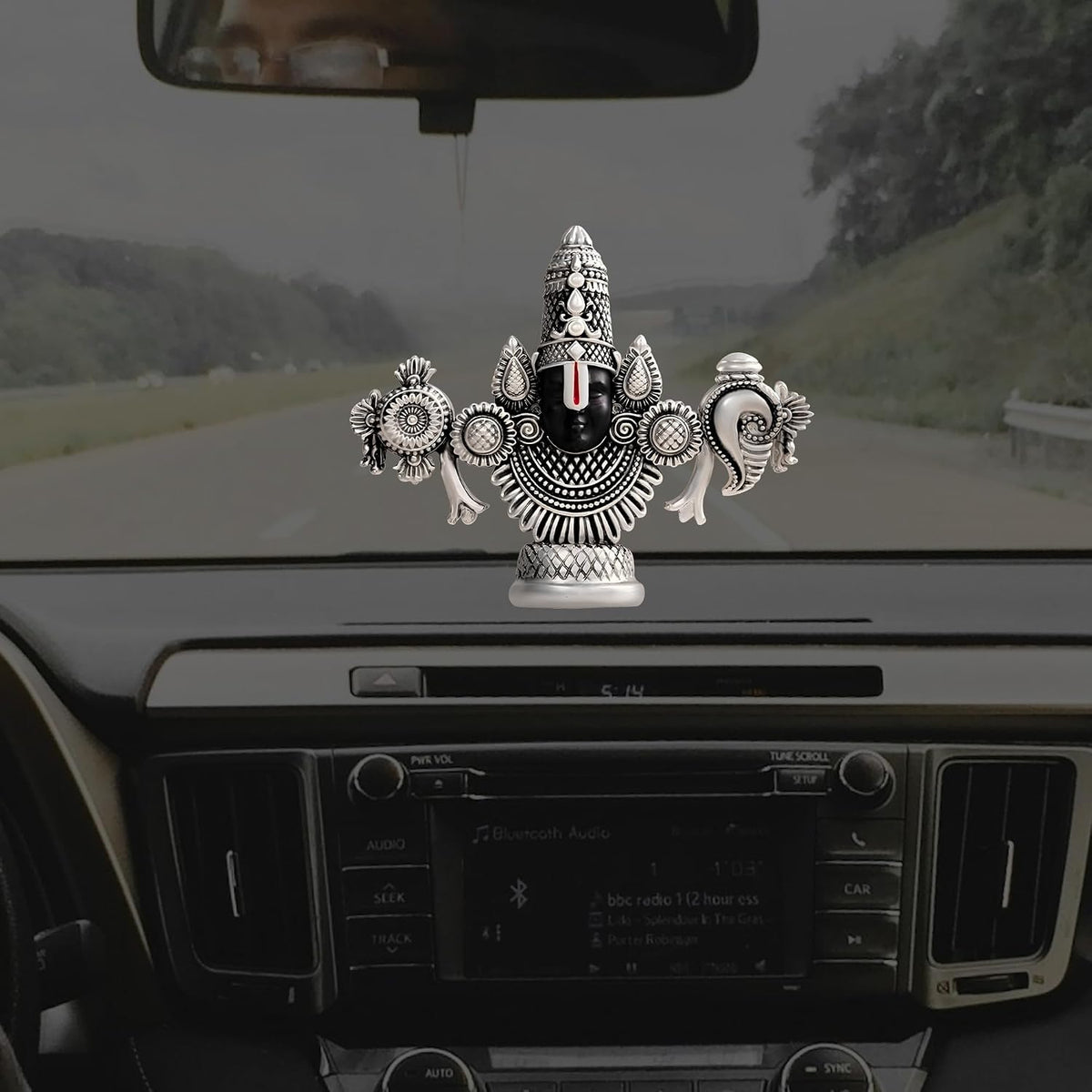 999 Silver Plated Tirupati Balaji Idol Face, Venkateshwara Swamy Idol for Car Dashboard, House Warming Gifts, Home Pooja Temple, Home Decor Items, Wedding Birthday