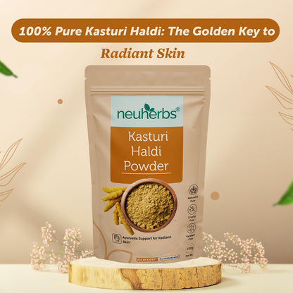 Neuherbs Kasturi Haldi Powder - 100g For Face Beauty | Wild Turmeric Powder Face Pack For Glowing Skin | 100% Pure & Natural