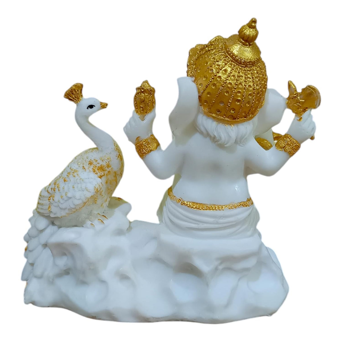 Ganesha Ganesh Ganpati Gajanan Statue Idol Murti Gift Item Decorative Showpiece Multicolor Polyresin Pack of 1 (B014)