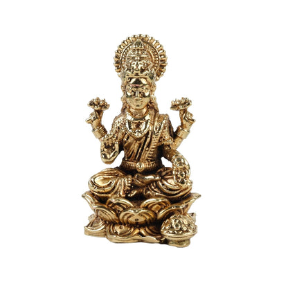 1.5 Inch Pure Brass Maa Lakshmi Idol | Divine Murti for Home Temple, Mandir, Office Desk & Puja Room | Pooja Decor, Festive Gift & Spiritual Home Accent