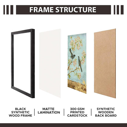 Wood Rectangular Wall Painting Frames For decor, Pictures Frame For Living Room, Home Decoration, Bedroom, Set of 3, 1pc- 23 x 30 cm, 2pc- 12.5 x 30 cm (Design 3) Multi