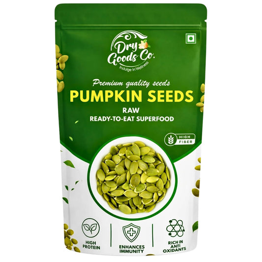 Dry Goods Co Premium Pumpkin Seeds 200g | Raw & Natural Pepitas | High Protein Healthy Snack | Rich in Magnesium & Fiber | Superfood Seeds | No Additives | Lab Tested