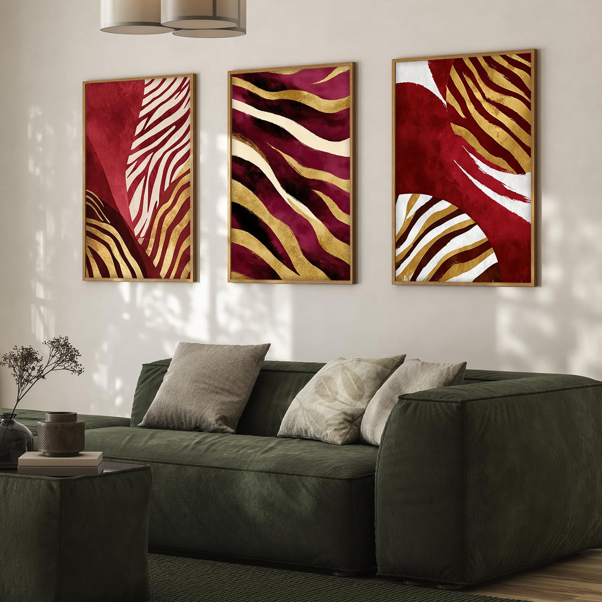 Boho wall Art Paintings Modern Art Framed Wall Painting for Living Room Bedroom - Wall Posters | Paintings with Frame Set of 3 (Boho 3, 13x19 inch)