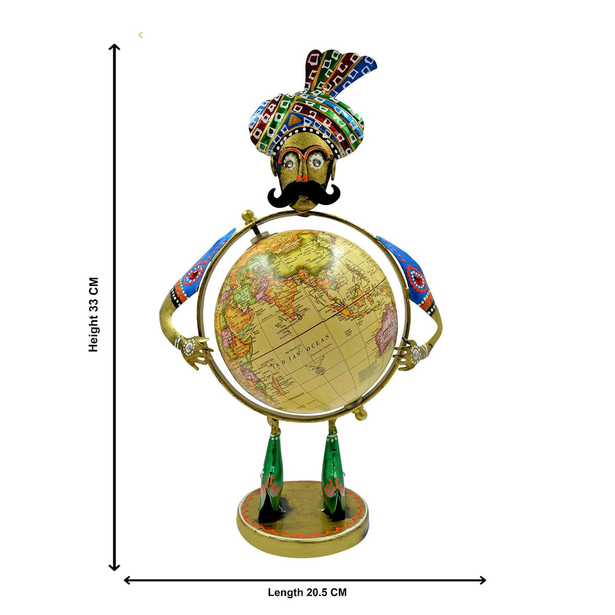 Home and Office Decorative Globe Metal Rajasthani Home Decor Items for Living Room Show Piece, Decor and Gift for Living room, Bedroom, Showcase, Office Desk, Interior